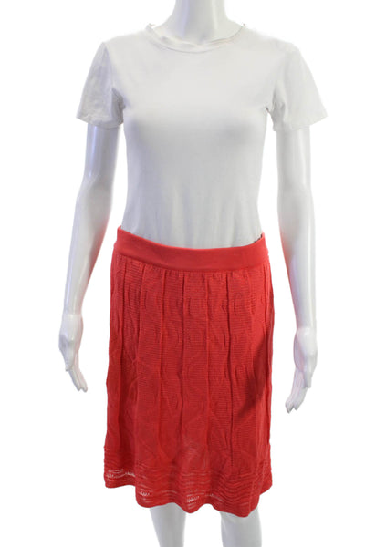 M Missoni Women A-Line Red Cotton Viscose Skirt Size 46
