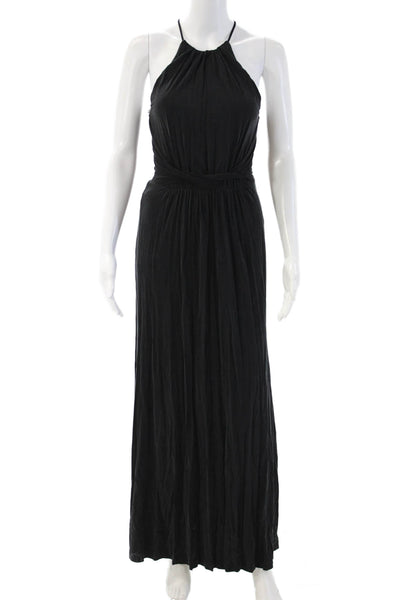 Bailey 44 Women Maxi Dress Black High Neck Sleeveless Zip Long Size XS