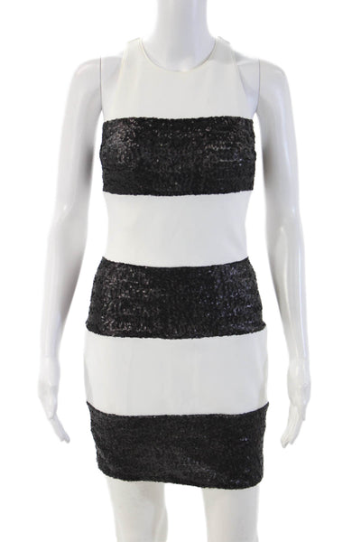Bailey 44 Womens Black Bodycon Mini Dress High Neck Sleeveless Size XS