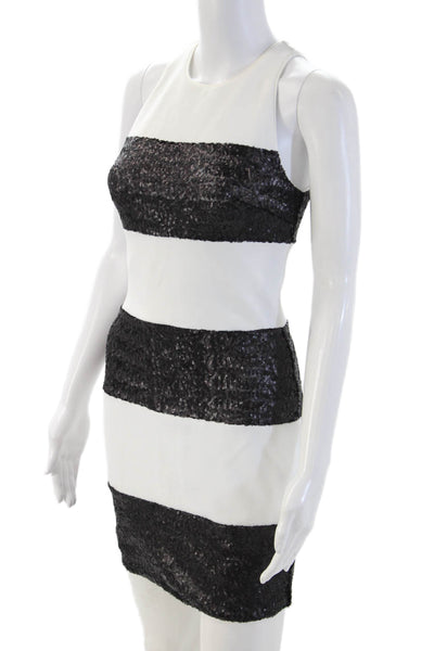 Bailey 44 Womens Black Bodycon Mini Dress High Neck Sleeveless Size XS