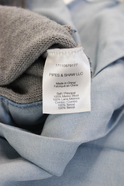 Veronica Beard Unisex Pullover Merino Wool Crew Neck Gray Sweater Size XS