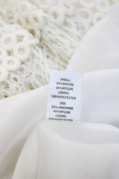 Ramy Brook Women Bohemian White Blouse Round Neck 3/4 Sleeve Size S