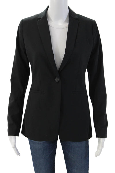 Banana Republic Women Black Wool Blazer Button Long Sleeve Size 0