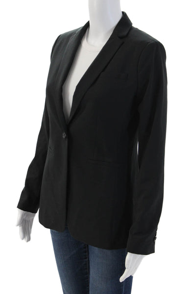 Banana Republic Women Black Wool Blazer Button Long Sleeve Size 0