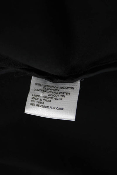 Central Park West Womens Black Collared Blazer Button Long Sleeve Size S