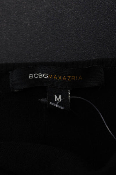 BCBGMAXAZRIA Women Black Long Sleeve Basic Top Rayon Blend Size M