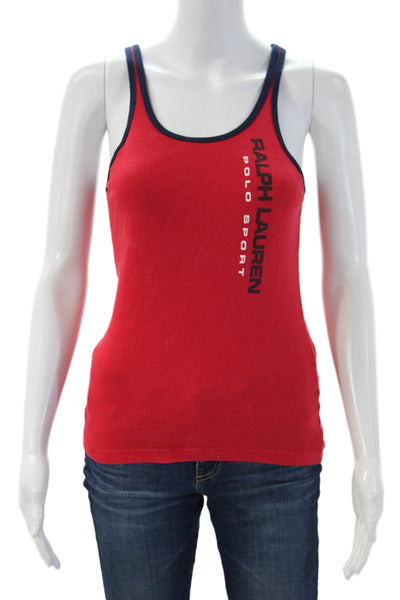 Ralph Lauren Polo Sport Women Red Graphic Cotton Sleeveless Camisole Size M