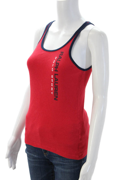 Ralph Lauren Polo Sport Women Red Graphic Cotton Sleeveless Camisole Size M