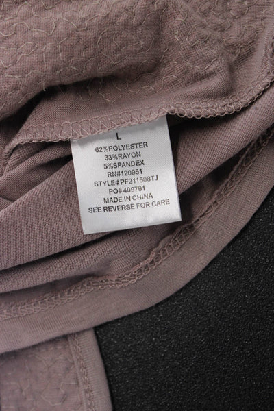 Pink Rose Womens Brown 80s Sleeveless Tank Round Neck Poly Rayon Spandex Size L