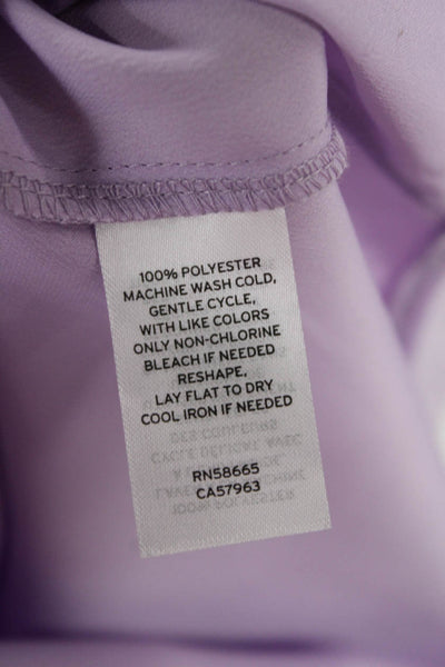 Halogen Womens Basic Linen V-Neck Sleeveless Tank Purple Size S