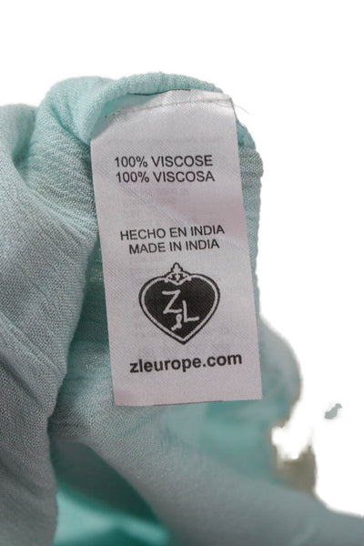 Z & L Womens Tunic Long Sleeve Round Neck Light Blue Viscose Size S