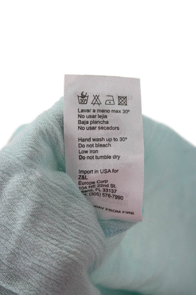 Z & L Womens Tunic Long Sleeve Round Neck Light Blue Viscose Size S