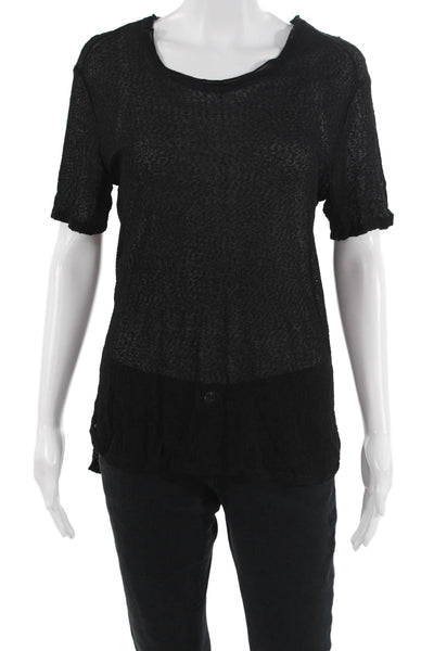 Rag & Bone Women Black Basic T-Shirt Short Sleeve Round Neck Size S