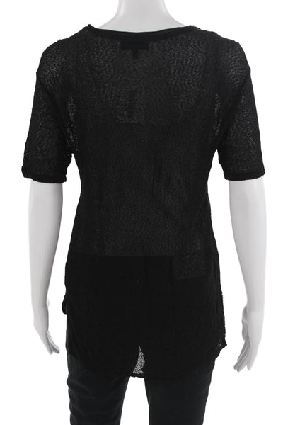 Rag & Bone Women Black Basic T-Shirt Short Sleeve Round Neck Size S