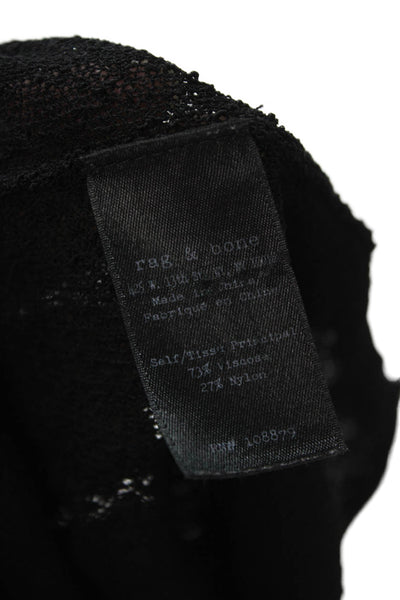 Rag & Bone Women Black Basic T-Shirt Short Sleeve Round Neck Size S