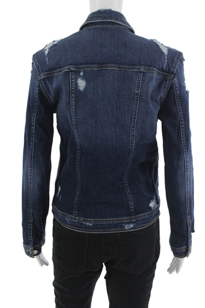 Joes Womens Dark Blue Collared Button Nylon Grunge Long Sleeve Jacket Size XS