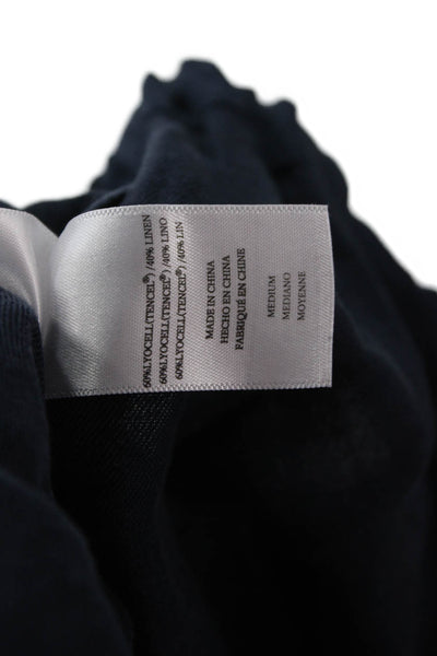 Rails Unisex Dark Blue Military Jacket Tencel Linen High Neck Size M