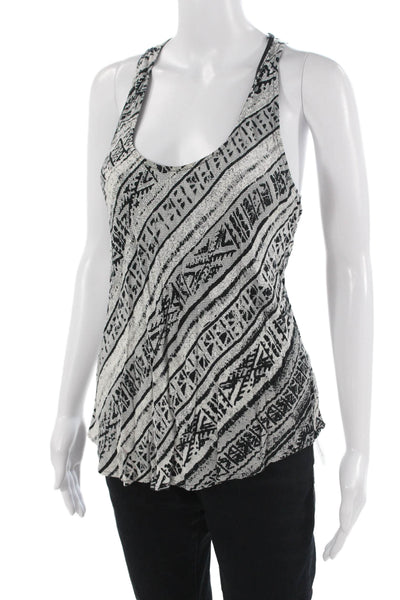 Twelfth Street by Cynthia Vincent Women Black Aztec Round Neck Tank Size M