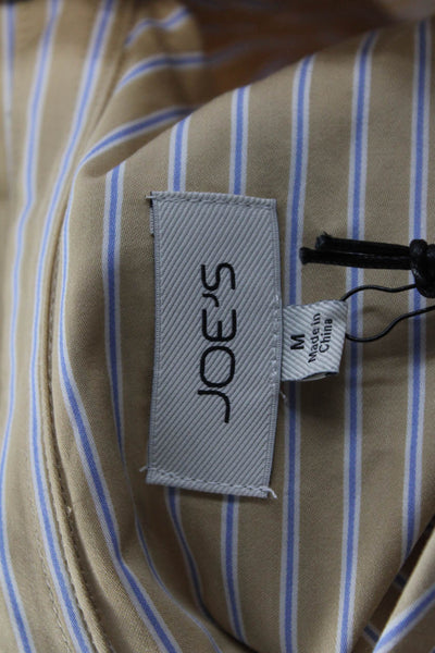 Joes Men Button-Down Striped Beige 100% Cotton Long Sleeve Shirt Size M