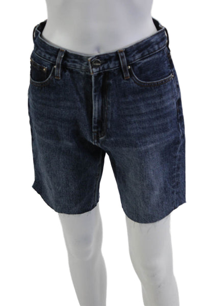 Toteme Unisex Bermuda Shorts Dark Blue 100% Cotton Button Size 27