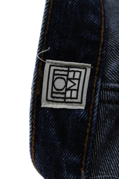 Toteme Unisex Bermuda Shorts Dark Blue 100% Cotton Button Size 27