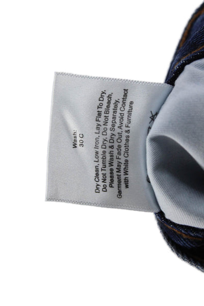 Toteme Unisex Bermuda Shorts Dark Blue 100% Cotton Button Size 27