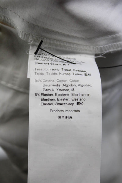 Marina Rinaldi Unisex Dress Pants White Button Cotton Stretch Size 12