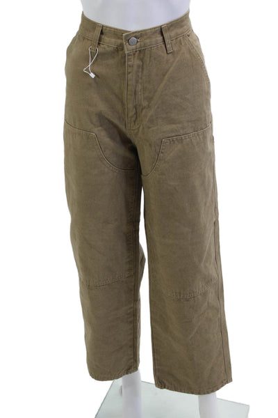 Silver Jeans Unisex Carpenter Cargo Pants Brown High Rise 28in Cotton Size S