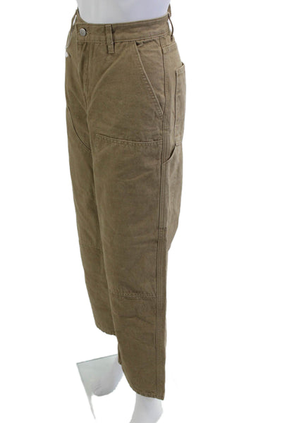 Silver Jeans Unisex Carpenter Cargo Pants Brown High Rise 28in Cotton Size S