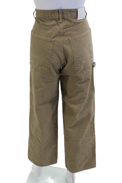 Silver Jeans Unisex Carpenter Cargo Pants Brown High Rise 28in Cotton Size S