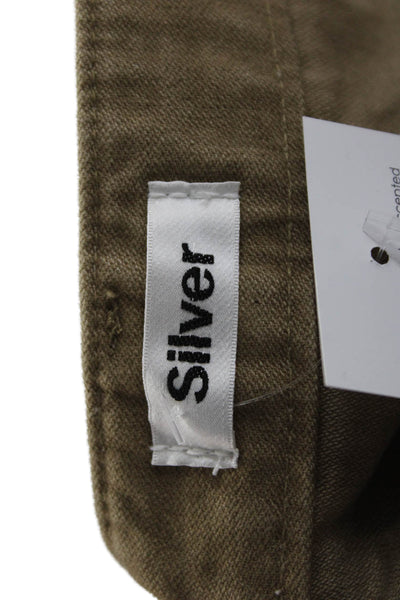 Silver Jeans Unisex Carpenter Cargo Pants Brown High Rise 28in Cotton Size S