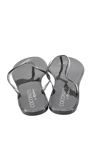 Matisse Womens Rubber Jelly Flats Thong Flip Flops Shoes Black Size 8