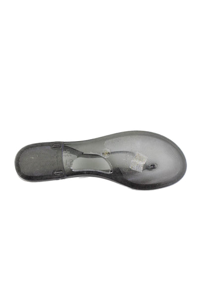 Matisse Womens Rubber Jelly Flats Thong Flip Flops Shoes Black Size 8