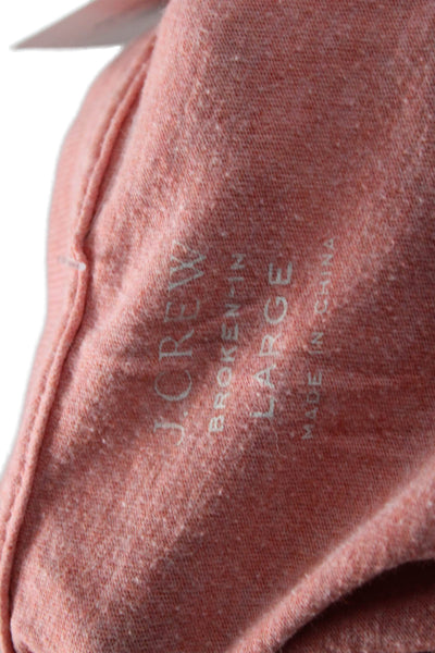 J Crew Mens Pink 100% Cotton Crew Neck Short Sleeve T-Shirt Size L