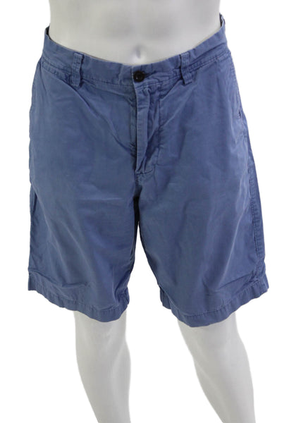 J Crew Mens Chino Shorts Blue Cotton Button Fly Size 34