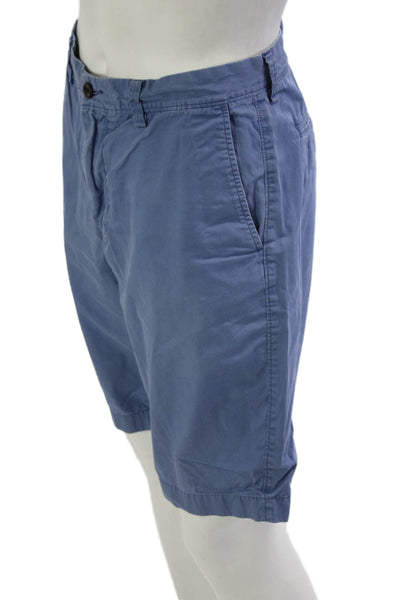 J Crew Mens Chino Shorts Blue Cotton Button Fly Size 34