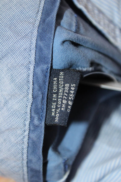 J Crew Mens Chino Shorts Blue Cotton Button Fly Size 34