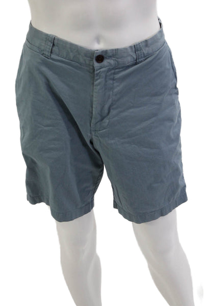 J Crew Mens Chino Shorts Blue Button Size 34