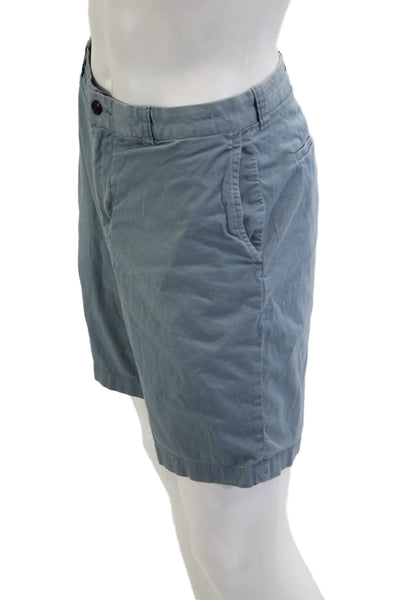 J Crew Mens Chino Shorts Blue Button Size 34
