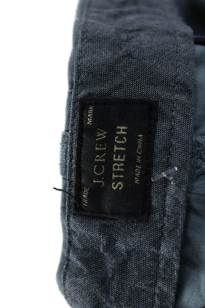 J Crew Mens Chino Shorts Blue Button Size 34