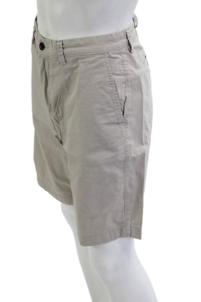J Crew Mens Chino Shorts Beige 100% Cotton Button Closure Size 34