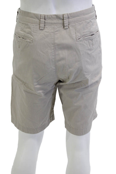 J Crew Mens Chino Shorts Beige 100% Cotton Button Closure Size 34