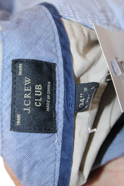 J Crew Mens Chino Shorts Beige 100% Cotton Button Closure Size 34
