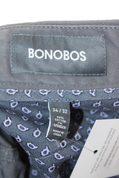 Bonobos Mens Chinos Dark Gray Inseam 32 Size 34