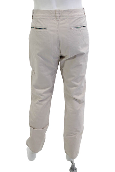 Bonobos Men Chino Pants Beige 100% Cotton Button Fly Size 34