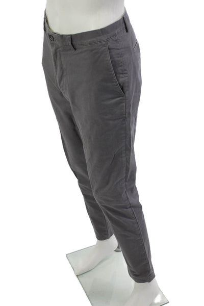 Club Monaco Mens Chinos Gray Cotton Stretch Size 33
