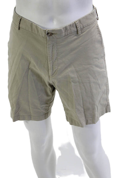 Peter Millar Mens Chino Shorts Beige Pima Cotton Stretch Size 34