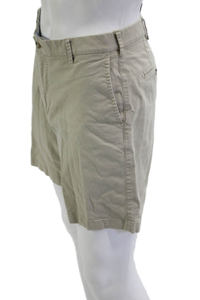 Peter Millar Mens Chino Shorts Beige Pima Cotton Stretch Size 34