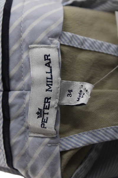Peter Millar Mens Chino Shorts Beige Pima Cotton Stretch Size 34