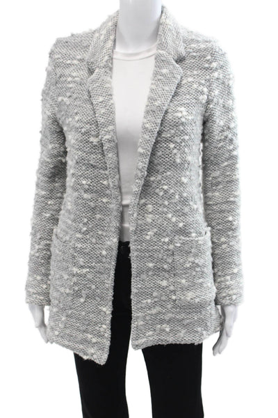 Drew Womens Gray Collared Polyester Blazer Coatigan Size XS